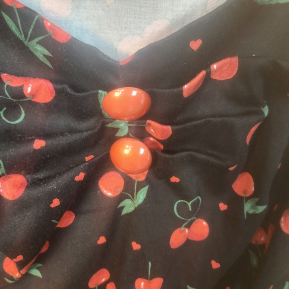 Collectif Dolores Cherry Print Retro Top 2XL (US14) NWOT (5780) - Picture 2 of 7